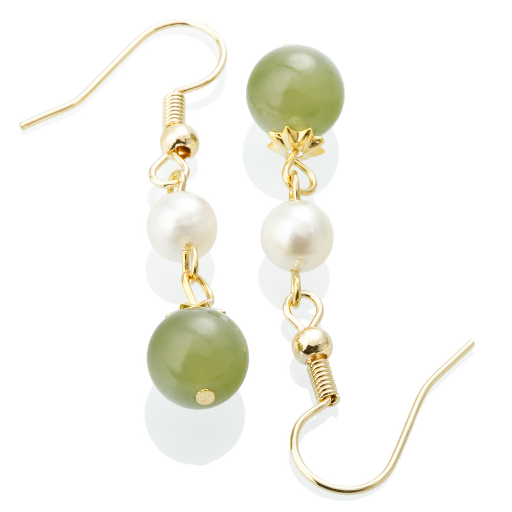 [Hetian Jade] Pearl Jade Earrings