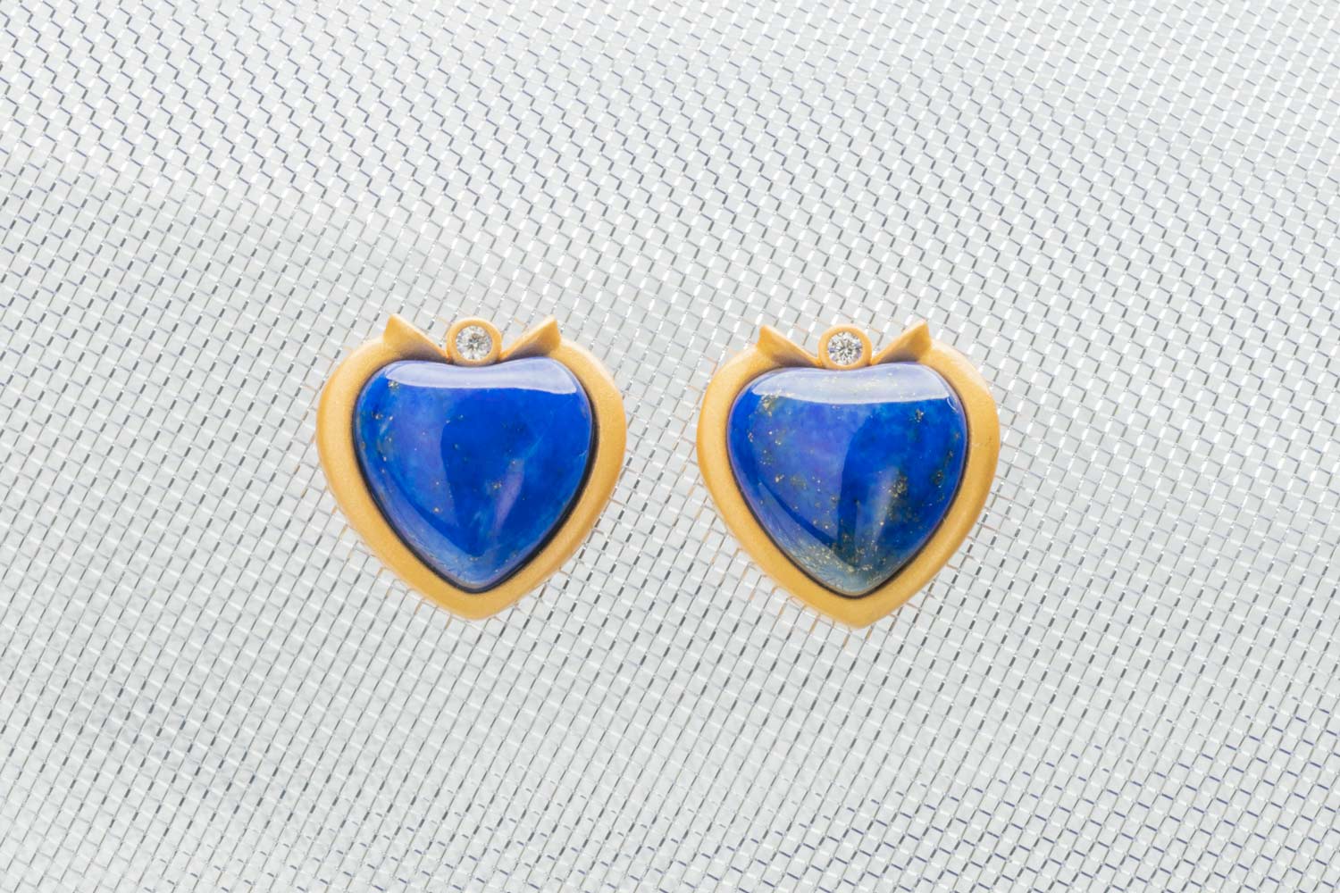 【Lapis Lazuli】S925 Silver Heart Earrings