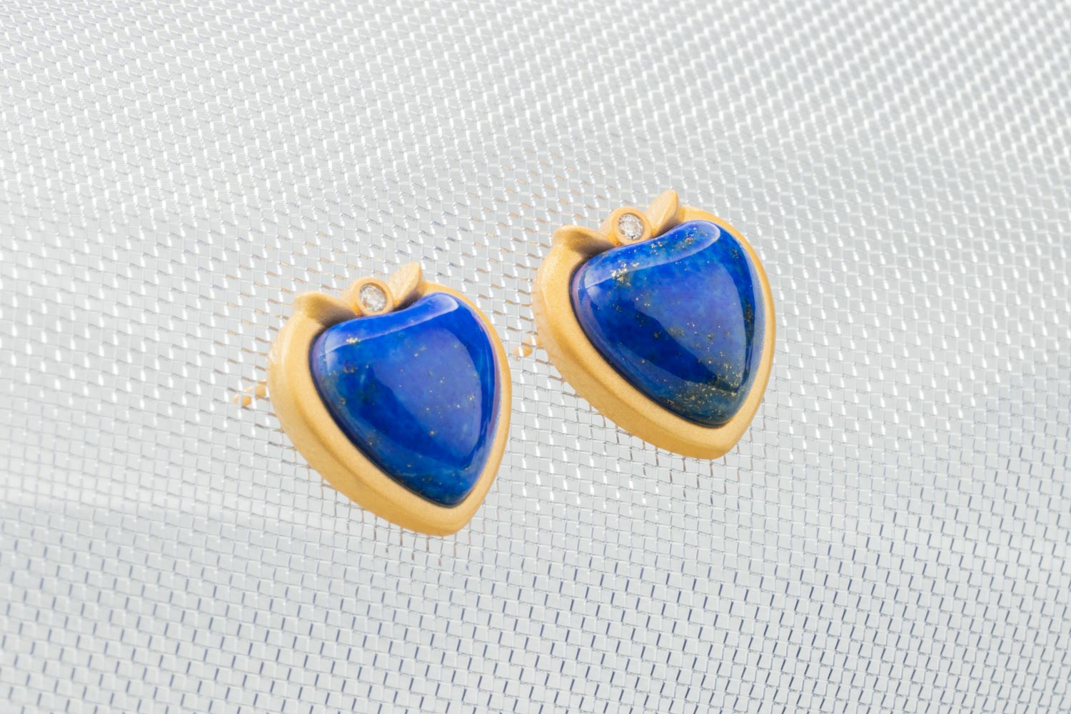 【Lapis Lazuli】S925 Silver Heart Earrings