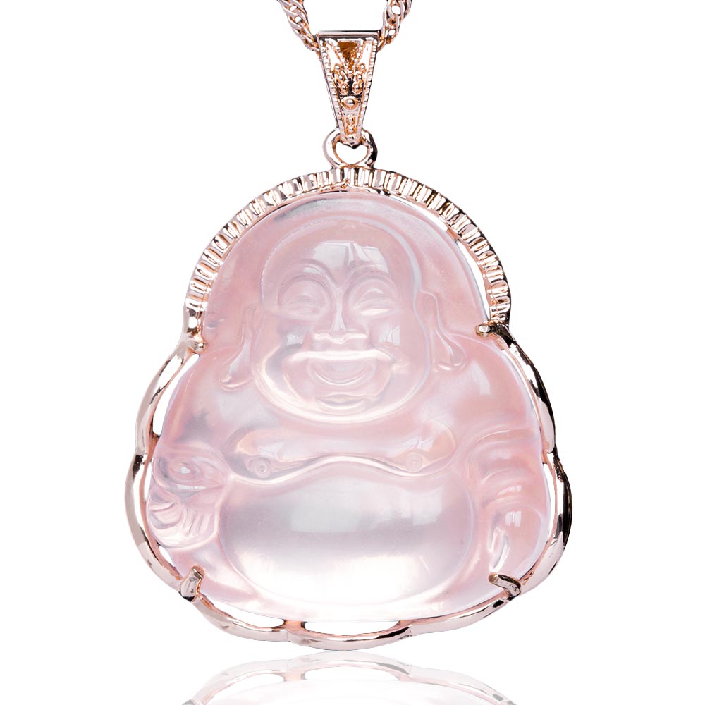 Buddha Pink Quartz Necklace