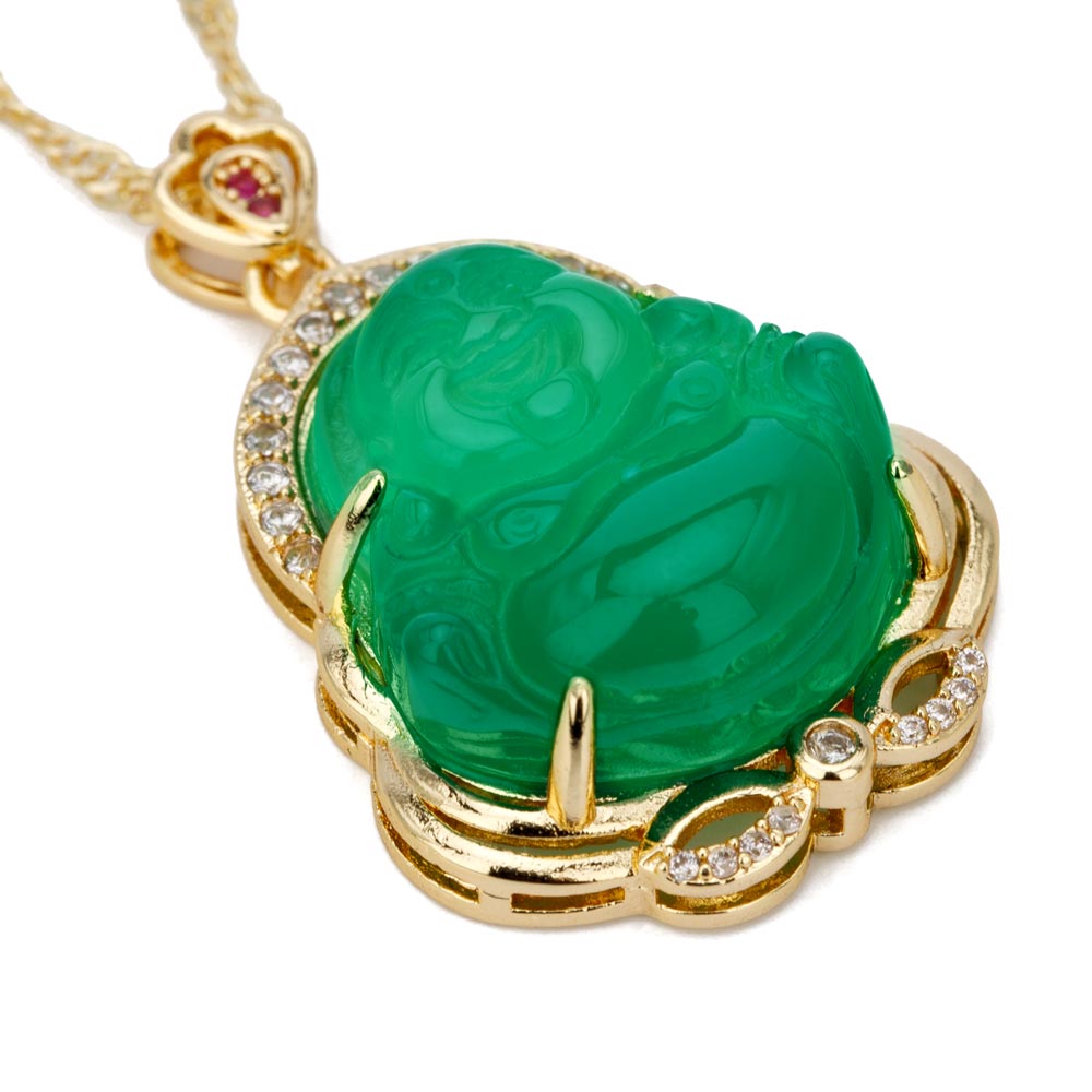 【Agate】Maitreya Buddha Natural Jade Necklace