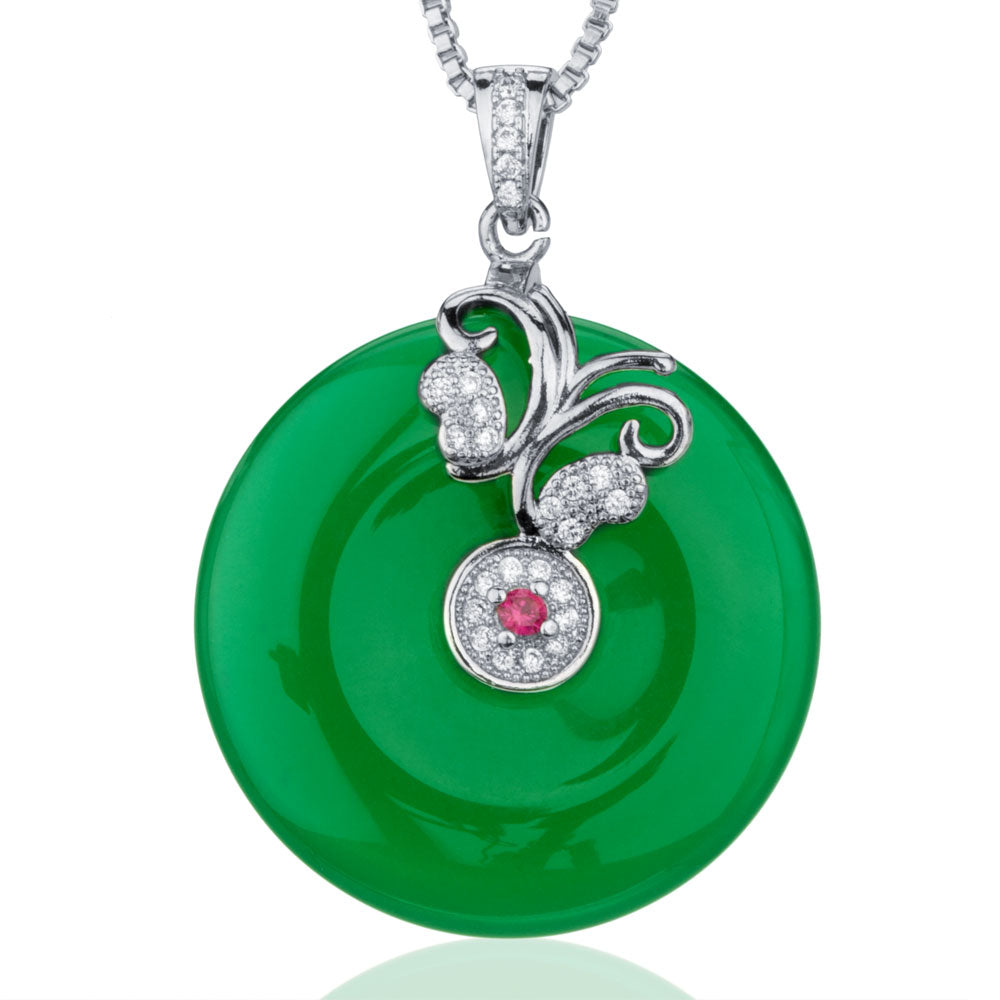 【Agate】Jade Circle Natural Jade Necklace
