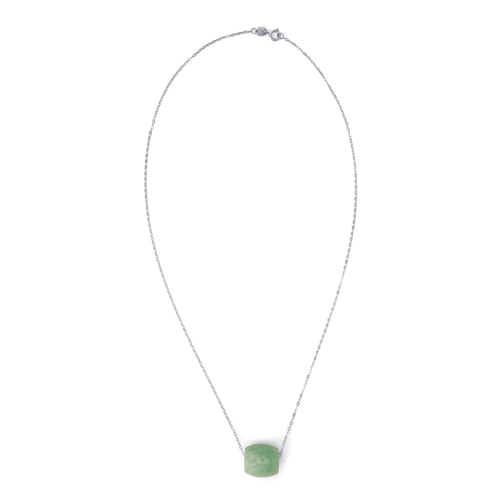 【Jadeite】S925 Silver Transport Beaded Jade Necklace