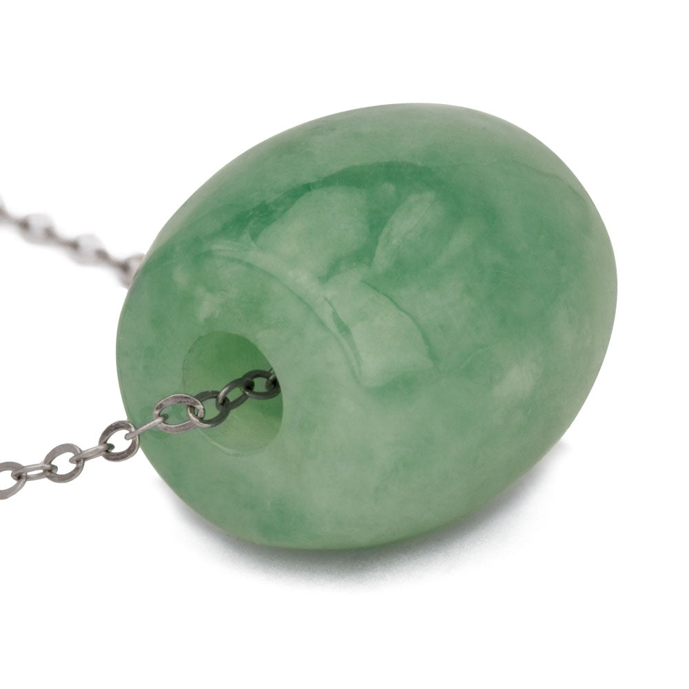 【Jadeite】S925 Silver Transport Beaded Jade Necklace