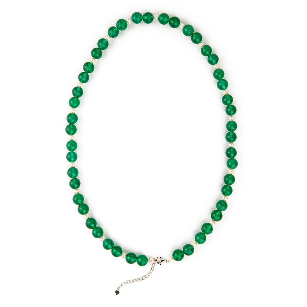 【Chrysoprase】S925 Silver Pearl Agate Necklace
