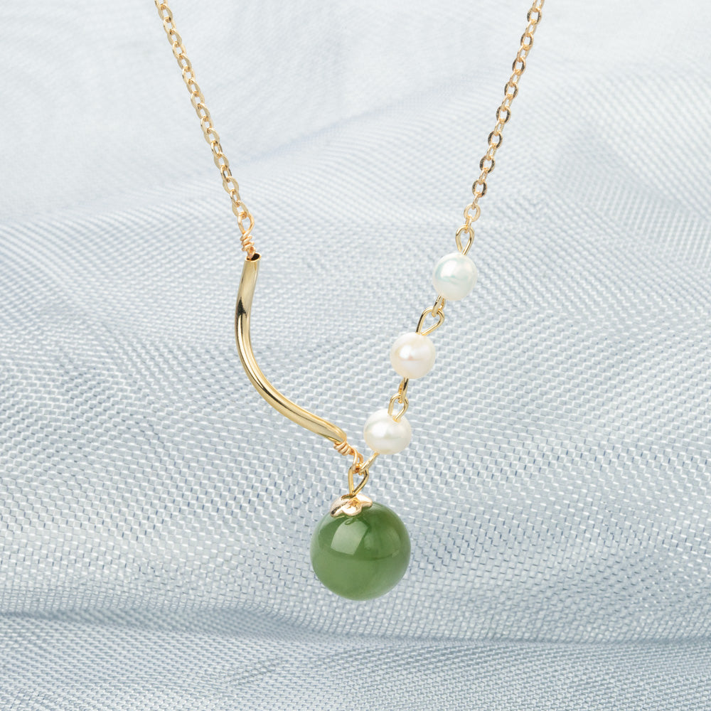 【Hetian Jade】 Green Hetian Jade Necklace