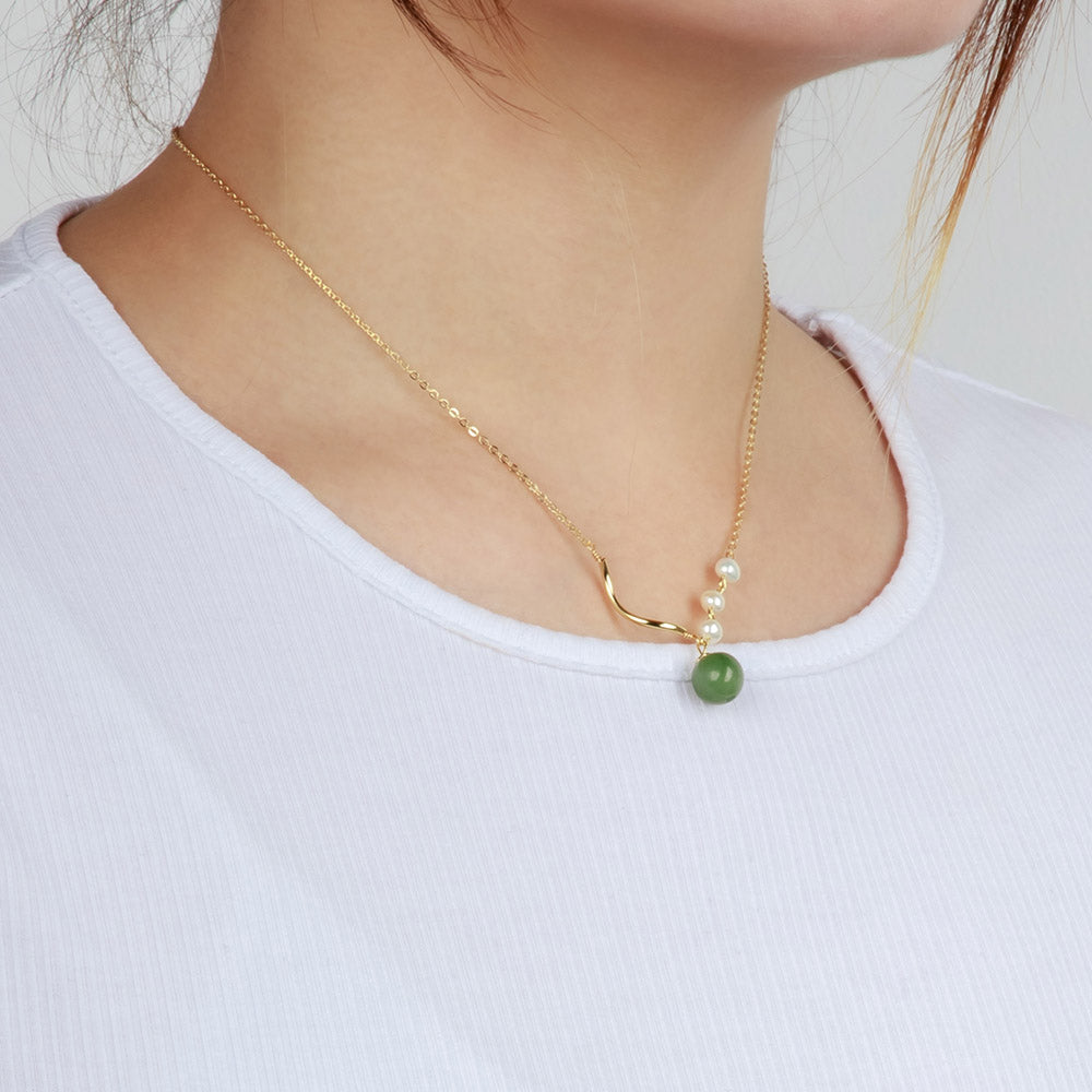 【Hetian Jade】 Green Hetian Jade Necklace