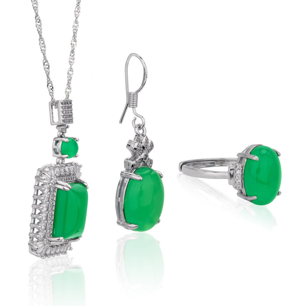 【Agate】Natural Jade Jewelry Set