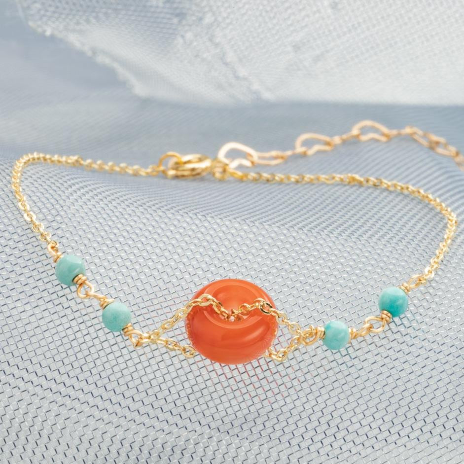 Boho Turquoise Carnelian Bracelet