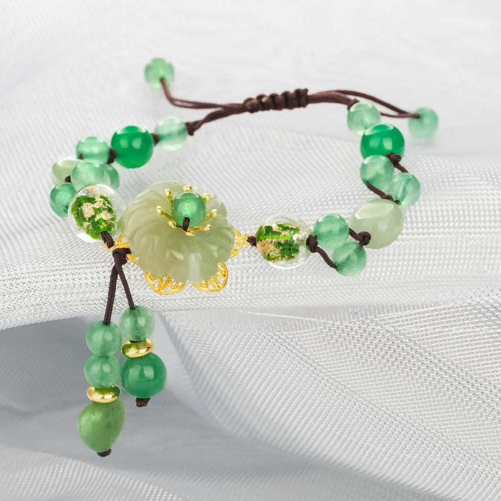 【Aventurine】Floral Beads Bracelet