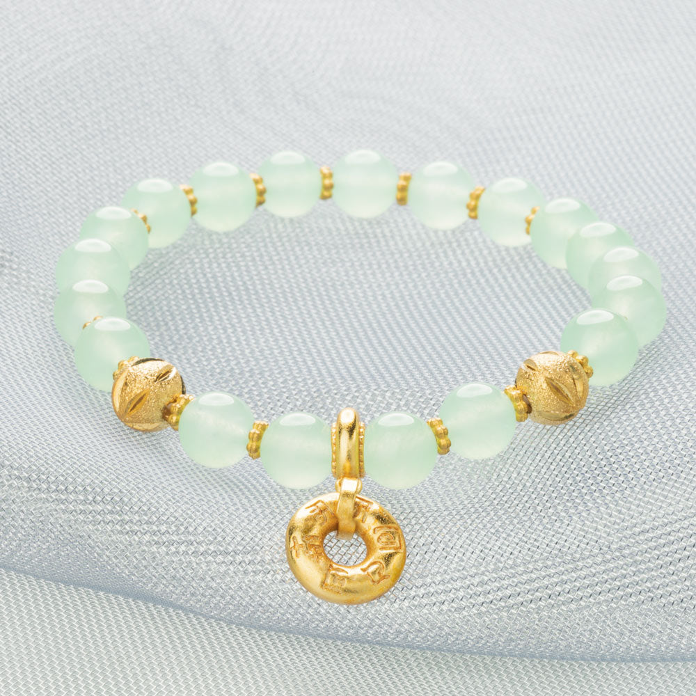 【Quartzite Jade】Beaded Jade Circle Bracelet