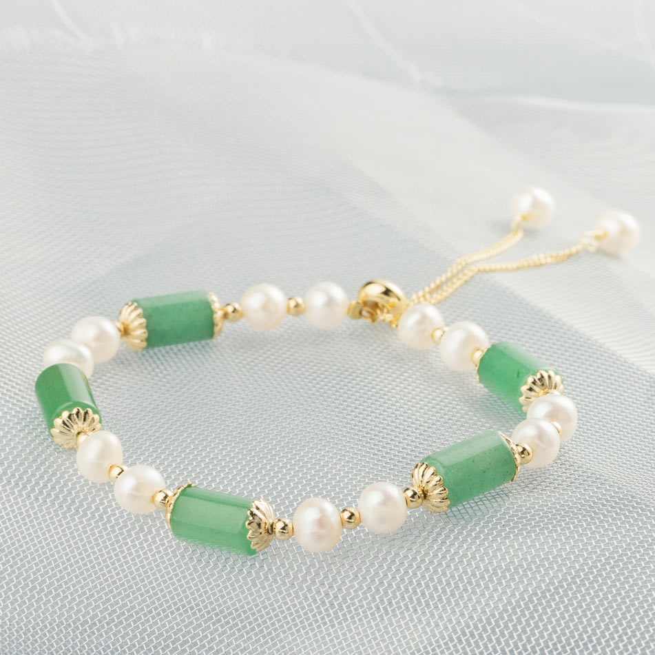 【Aventurine】Adjustable Pearl Bracelet
