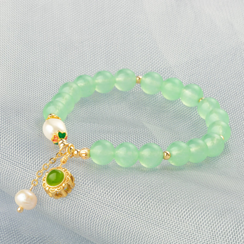 【Aventurine】Pearl Beaded Bracelet