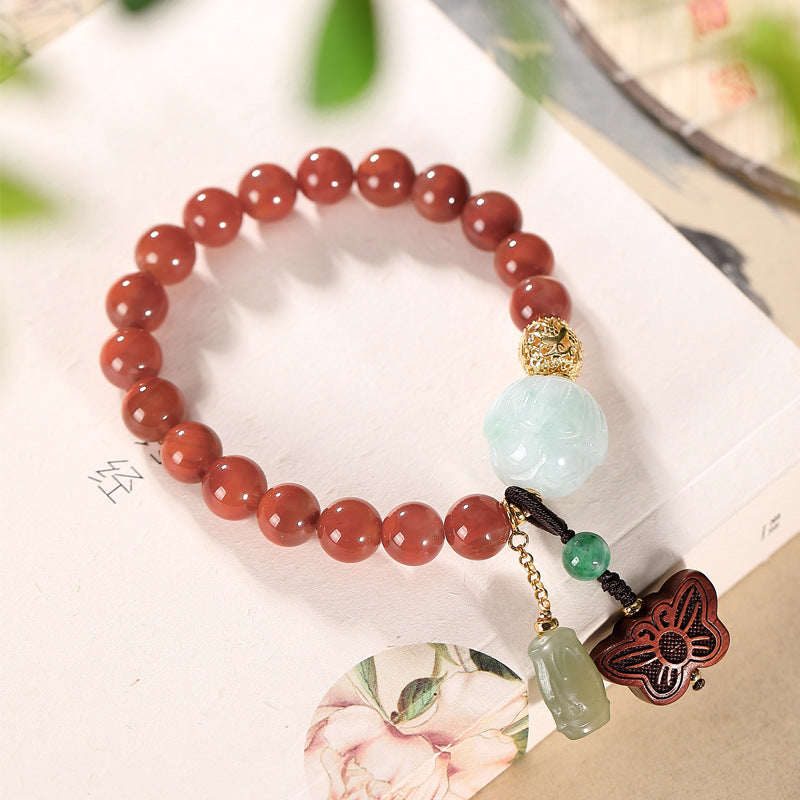 【Jadeite】Antique Design Butterfly Bracelet