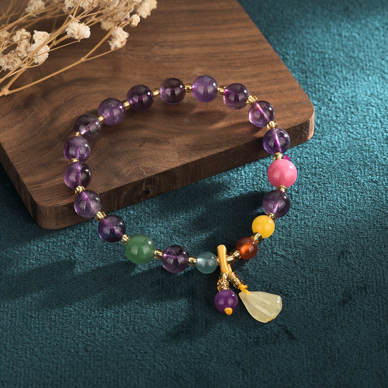Purple Quartz Beaded Bracelet