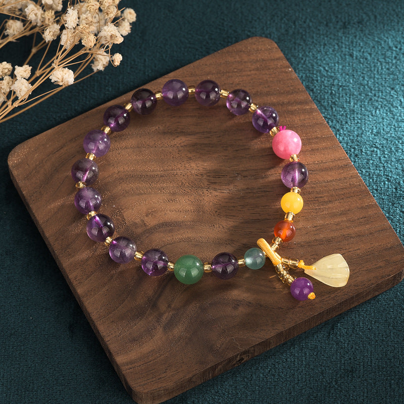 Purple Quartz Beaded Bracelet