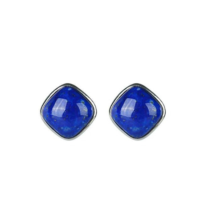 Rhombus Lapis Lazuli Earrings