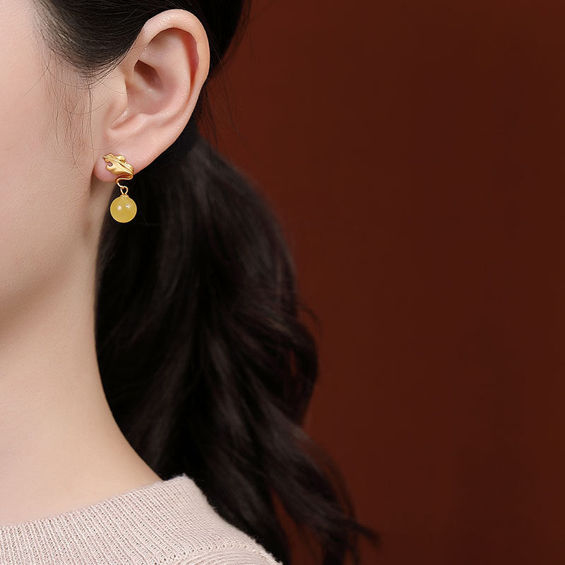 【Beeswax】S925 Silver Leaf Earrings