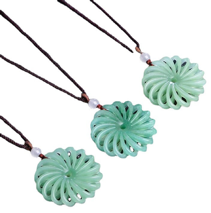 【Jadeite】Hollow Out Jade Necklace