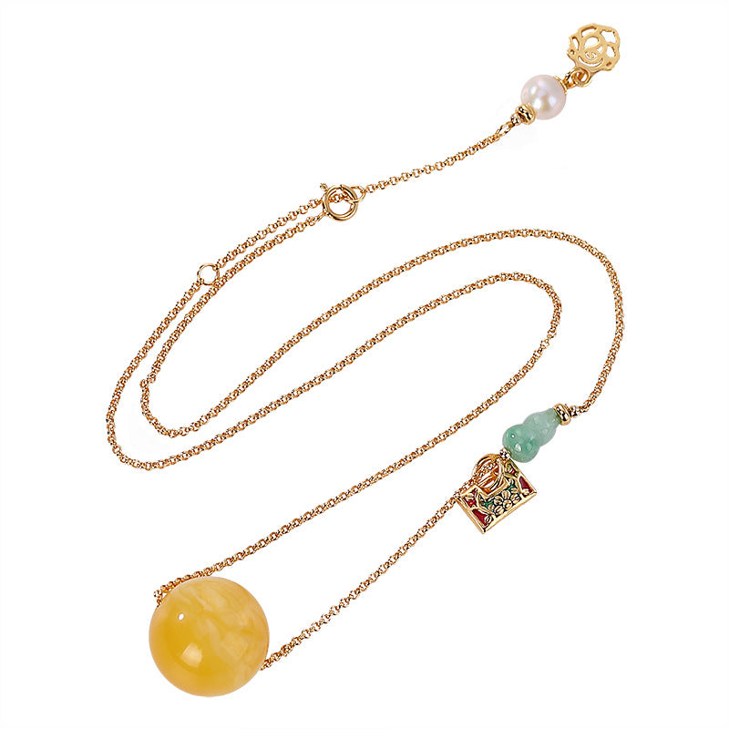 【Beeswax】S925 Silver Gourd Necklace