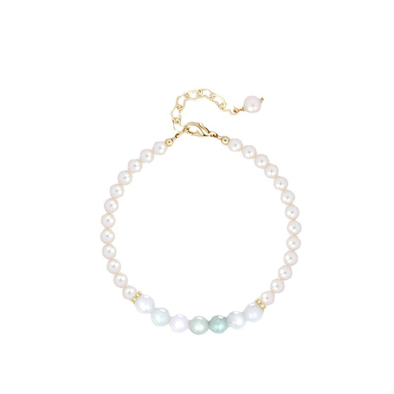 【Jadeite】Natural Pearl Jade Bracelet