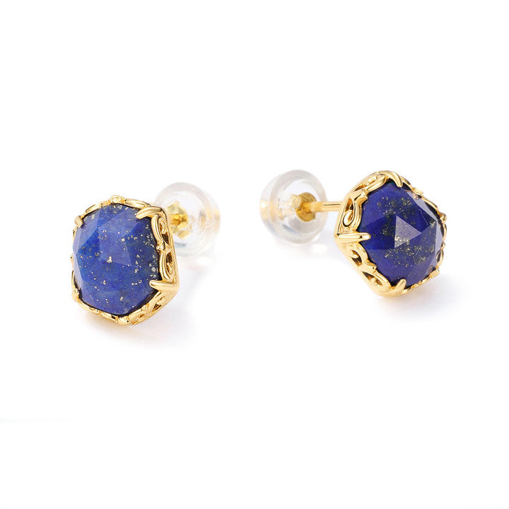 【Lapis Lazuli】S925 Silver Geometric Earrings